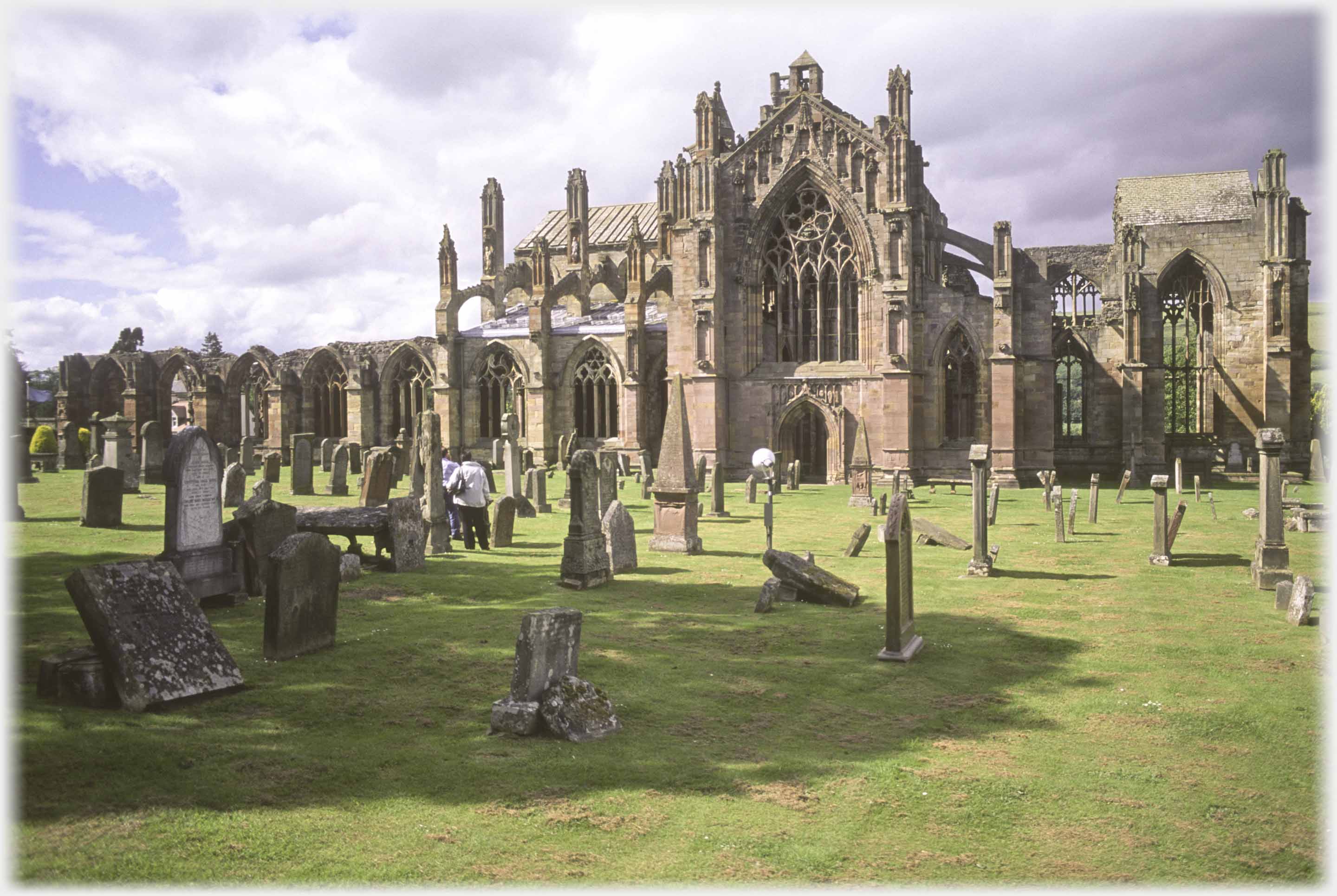 Graveyard in front of abbey.