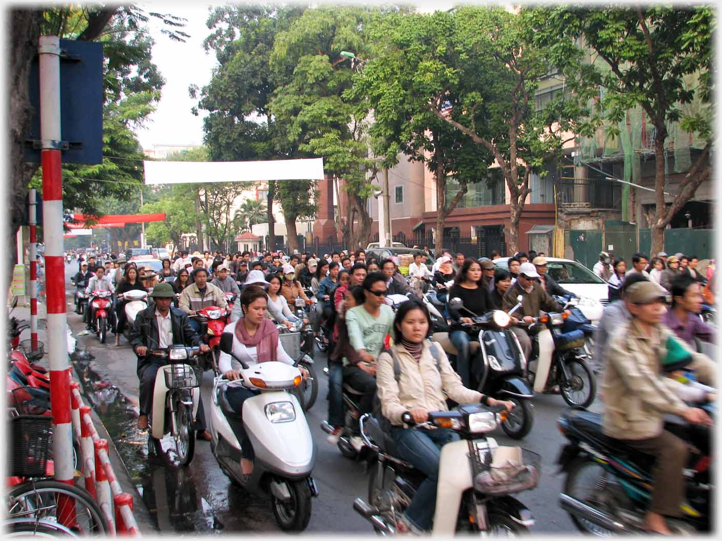 Massed volume of motorbikes on the move.